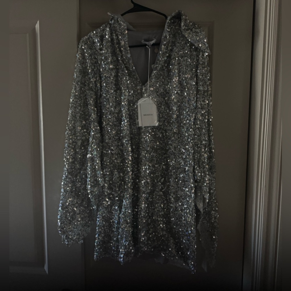 16 ARLINGTON
Sanaga Point-Collar Sequinned Mini Dress - Silver